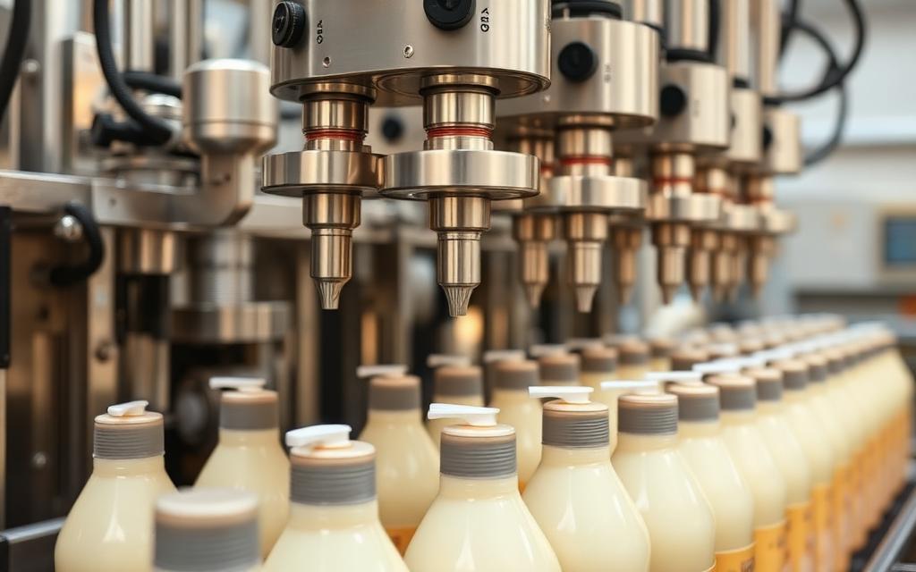 Automated bottling line filling R'Standpro shampoo bottles