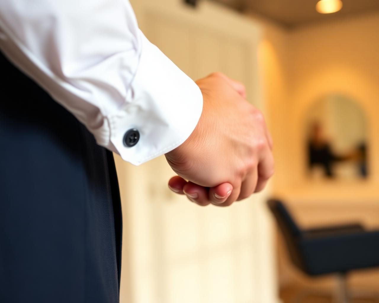 Two professionals shaking hands