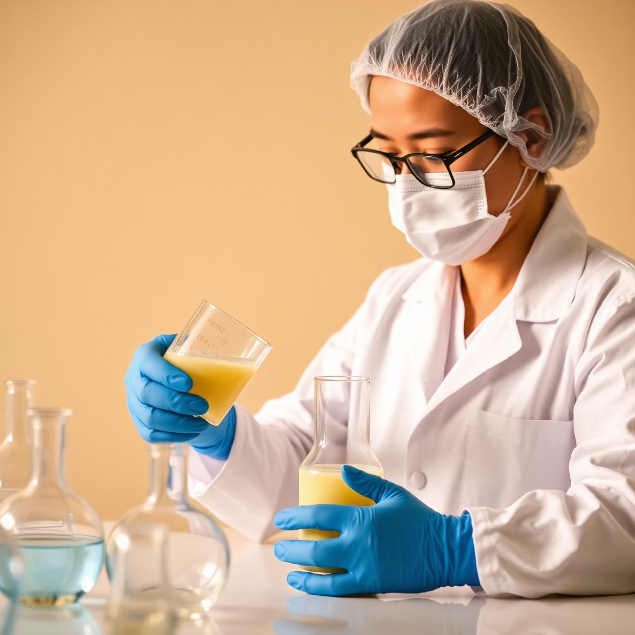 Cosmetic chemist mixing a formulation in the R'Standpro lab